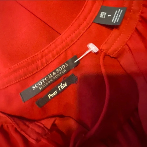 Scotch And Soda Red Layered Tassel Sleeveless Mini Dress Size 1 B21 - Picture 2 of 5